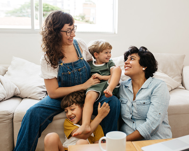 Lesbian couple with children